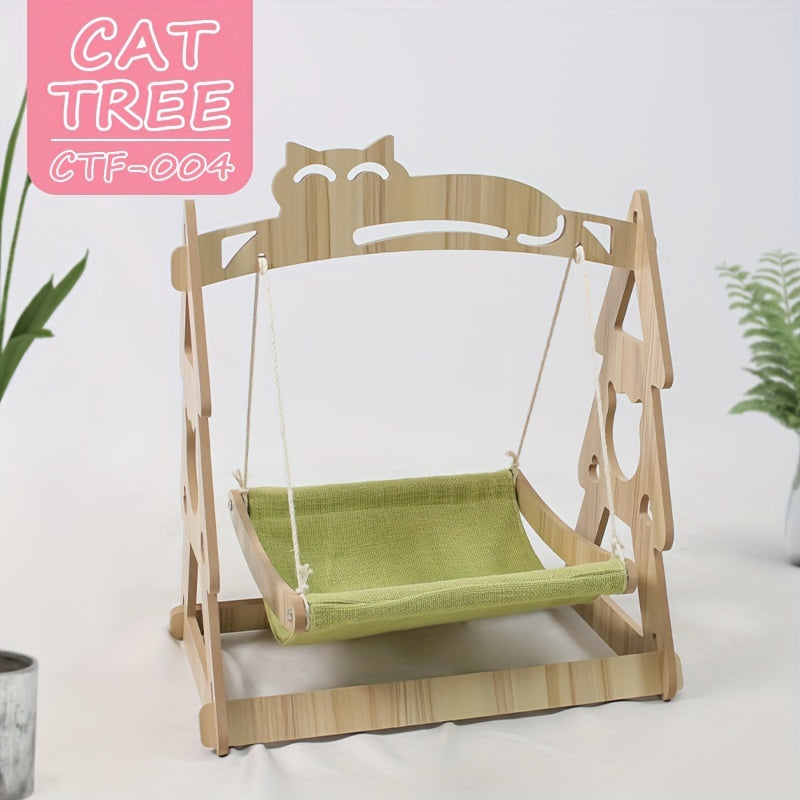 NNETM Cat Hammock Tree with Scratching Rope Lounger Bed