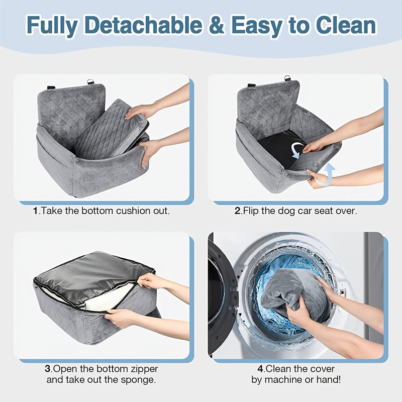 Portable Dog Car Seat with Safety Strap