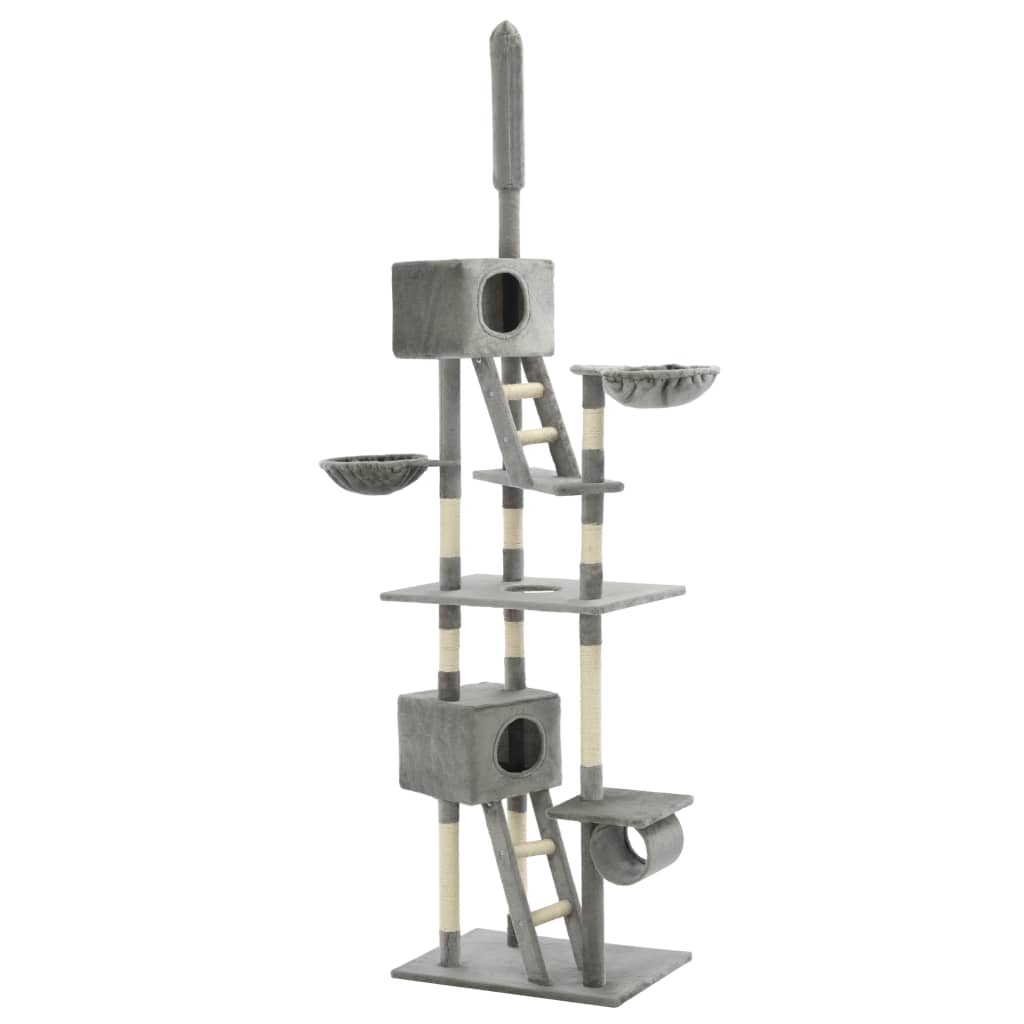 NNEVL Cat Tree with Sisal Scratching Posts 230-260 cm Grey
