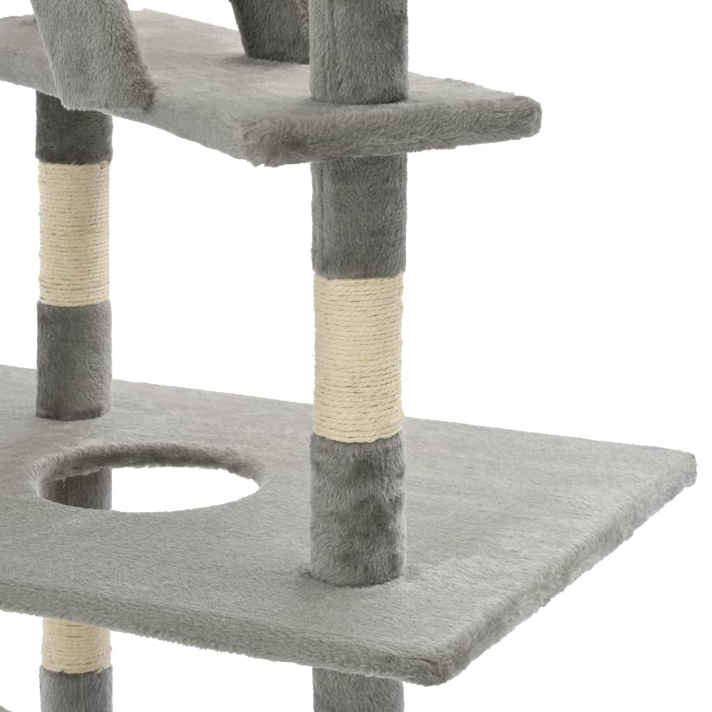 NNEVL Cat Tree with Sisal Scratching Posts 230-260 cm Grey