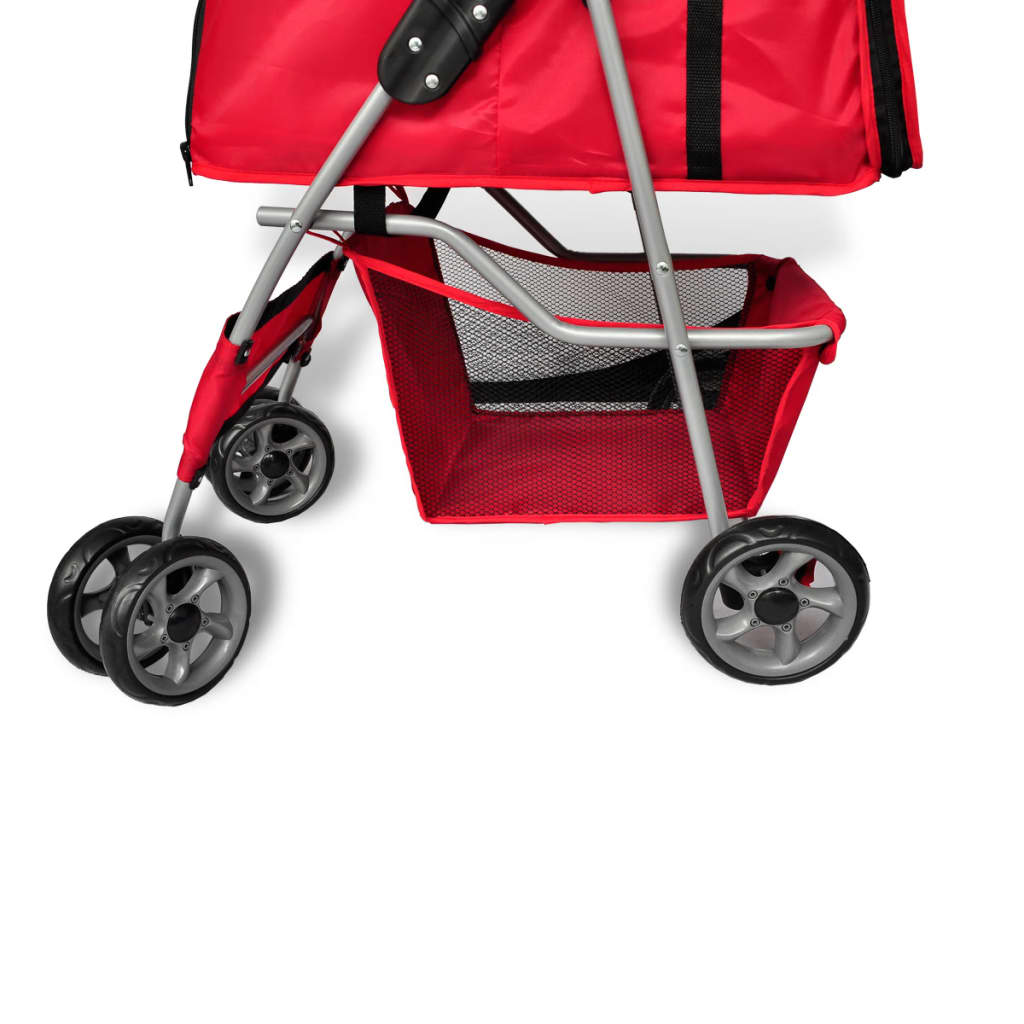 NNEVL Pet Stroller Travel Carrier Red Folding
