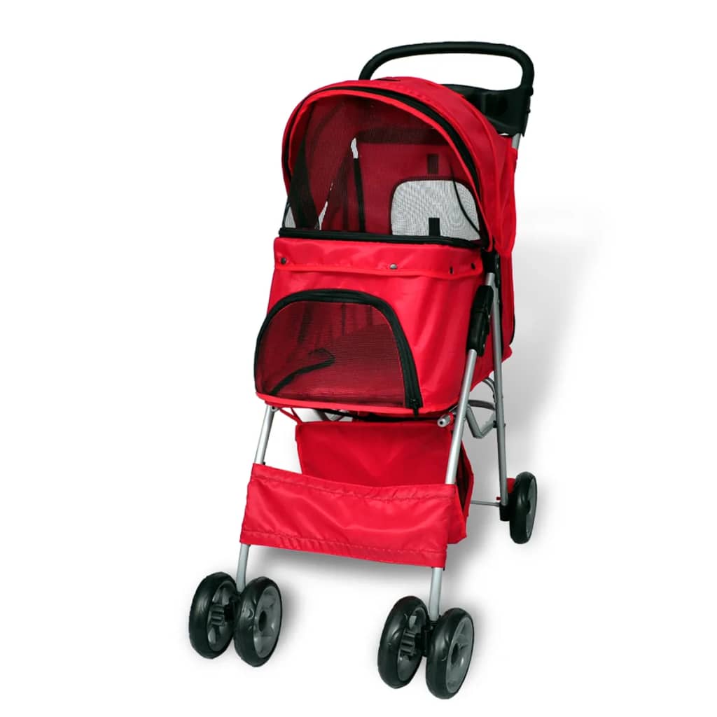 NNEVL Pet Stroller Travel Carrier Red Folding