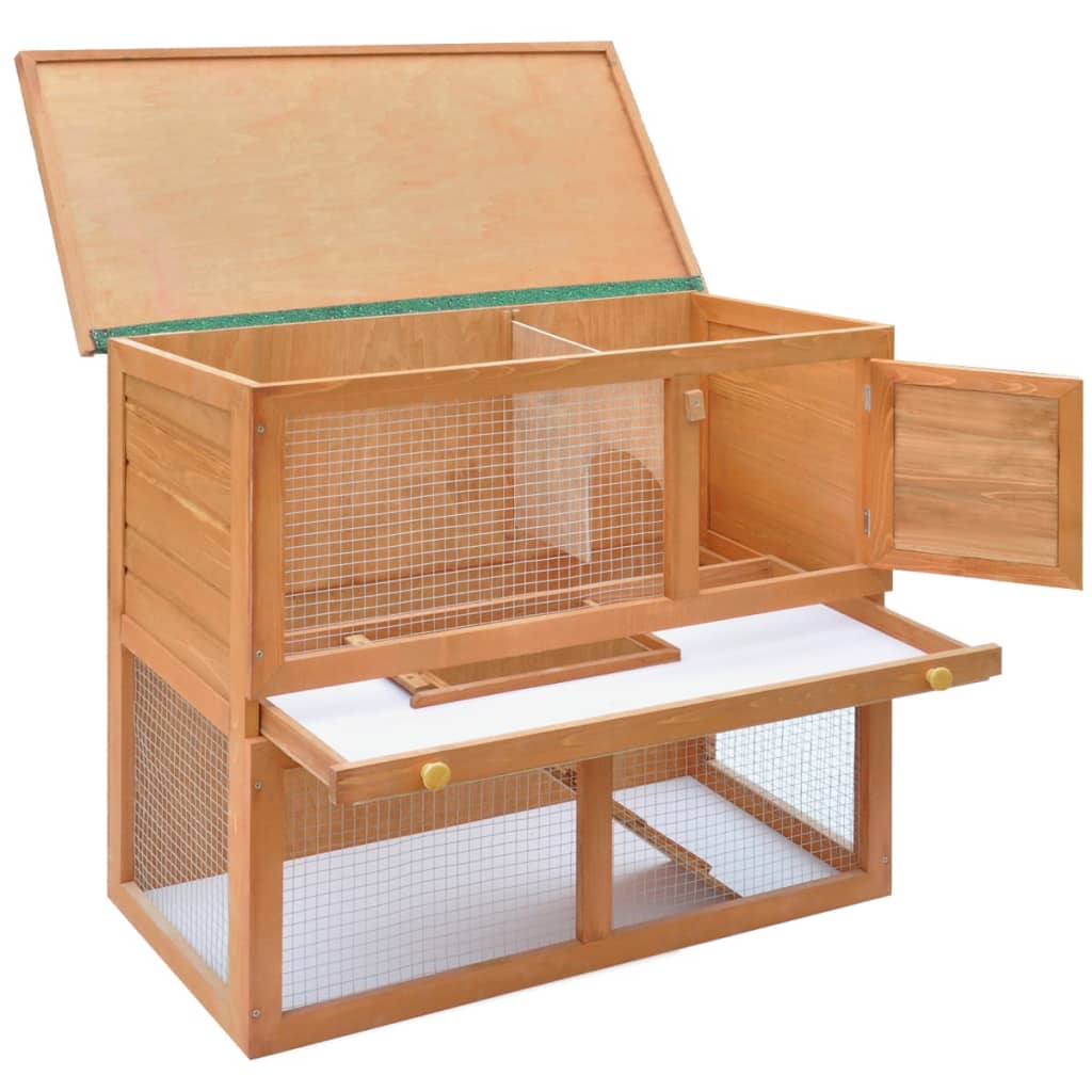 🐇 NNEVL Clapier d’Extérieur en Bois – 1 Porte – Maison pour Petits Animaux