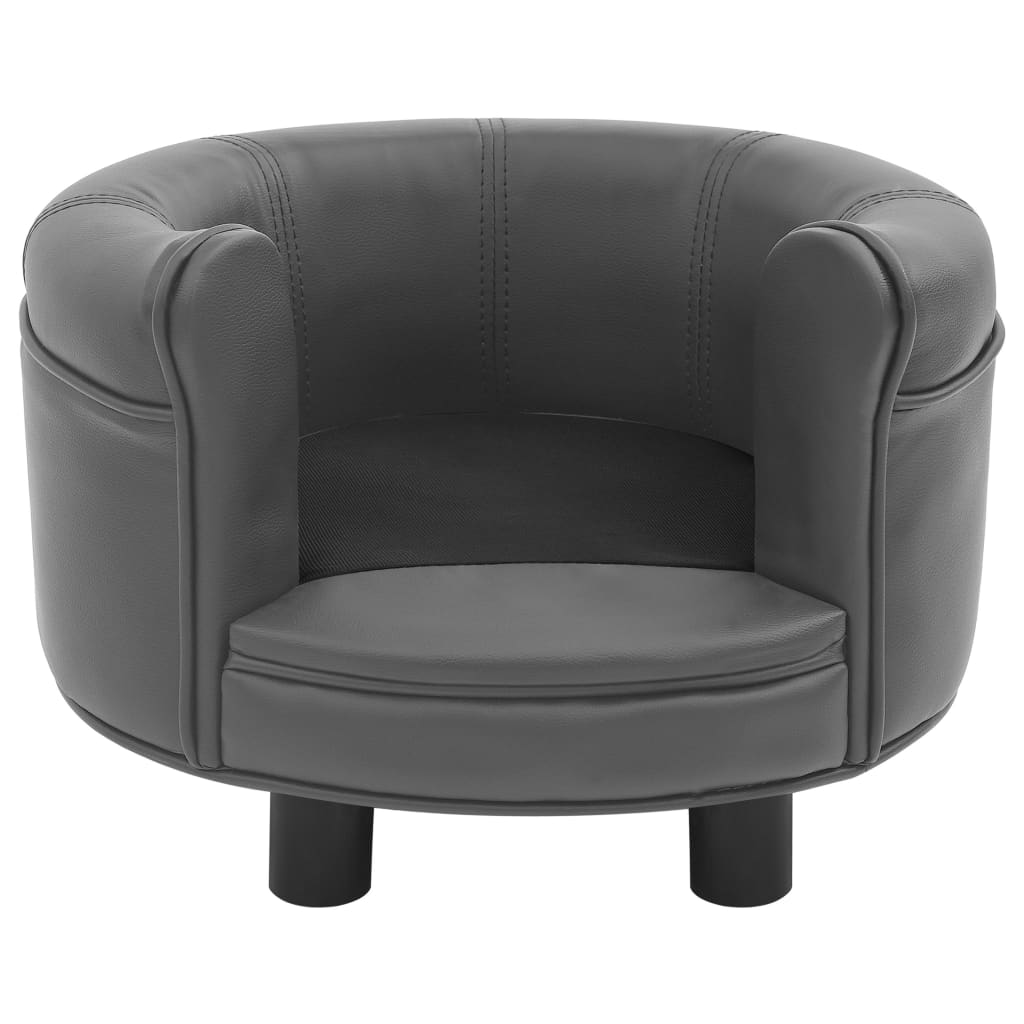 Canapé pour chien NNEVL – Gris 48 x 48 x 32 cm, en peluche et simili cuir 🐶🛋️