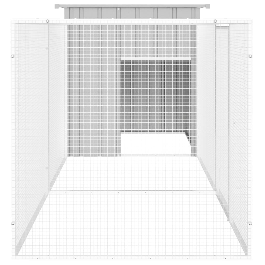 NNEVL Chicken Cage Grey 300x91x100 cm Galvanised Steel