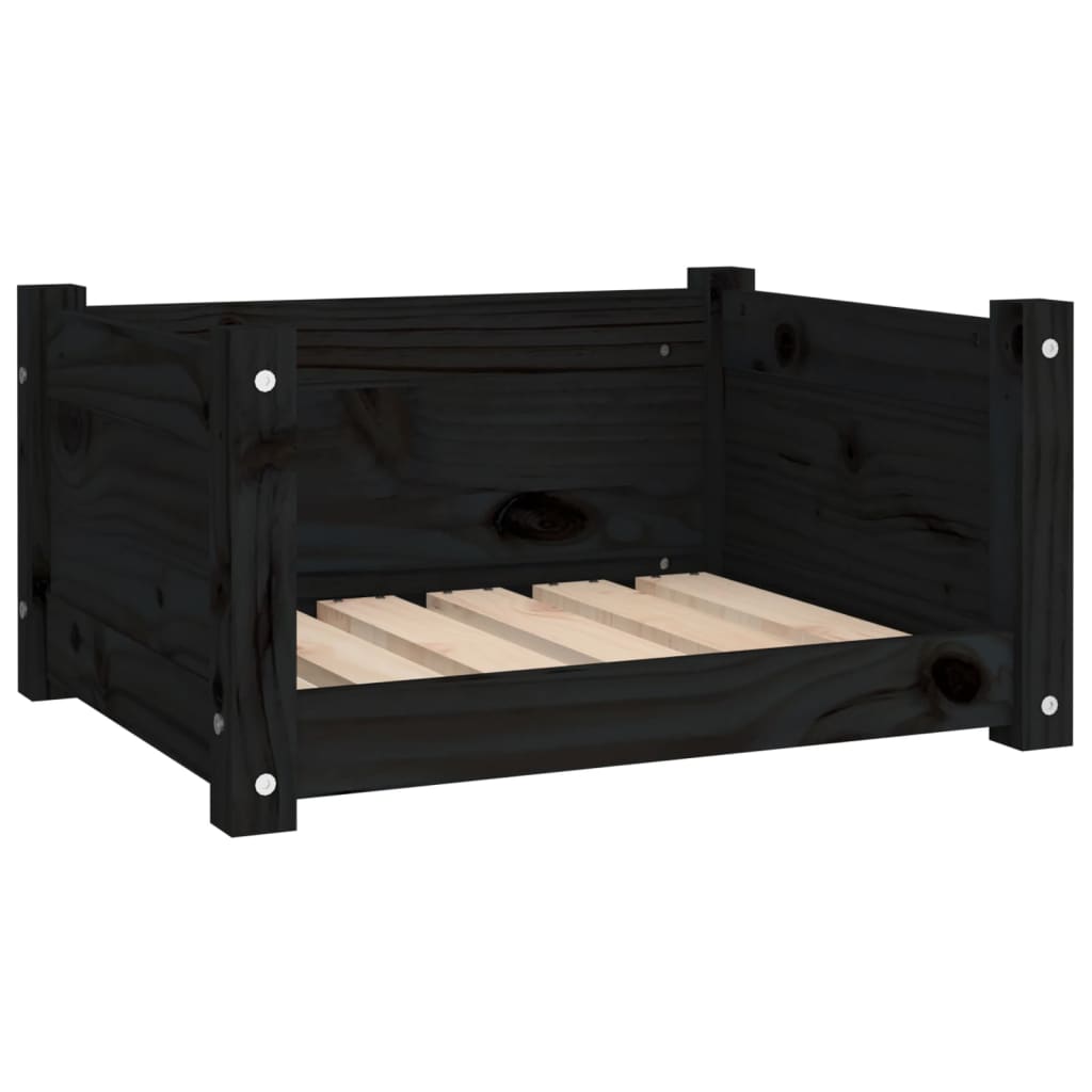 NNEVL Dog Bed Black 55.5x45.5x28 cm Solid Pine Wood