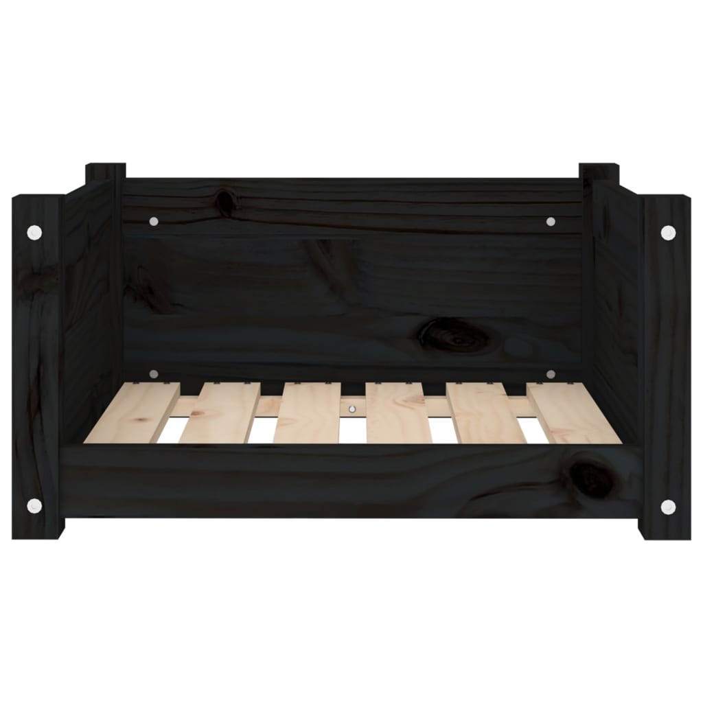 NNEVL Dog Bed Black 55.5x45.5x28 cm Solid Pine Wood