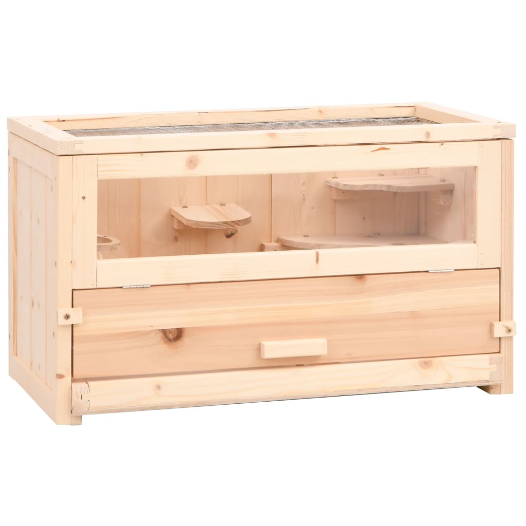 NNEVL Hamster Cage 60x30x35 cm Solid Wood Fir