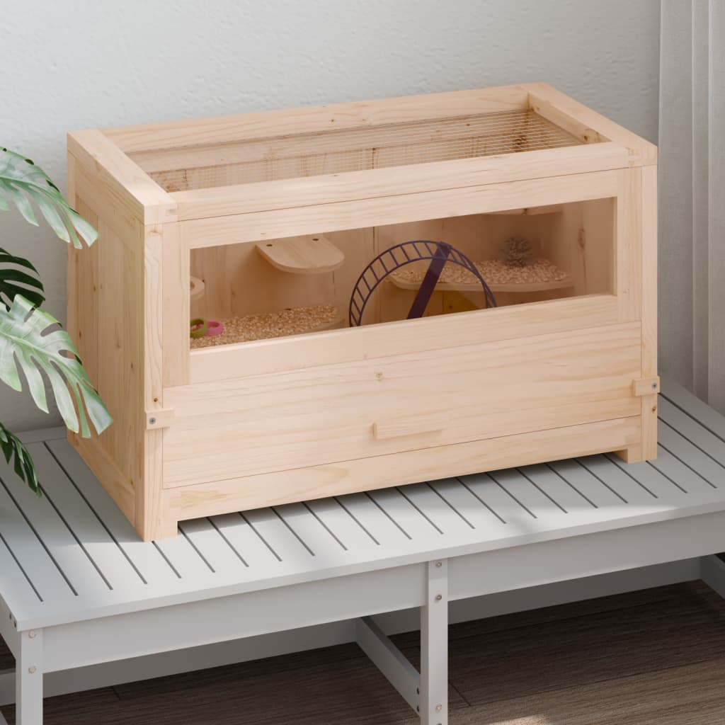 NNEVL Hamster Cage 60x30x35 cm Solid Wood Fir