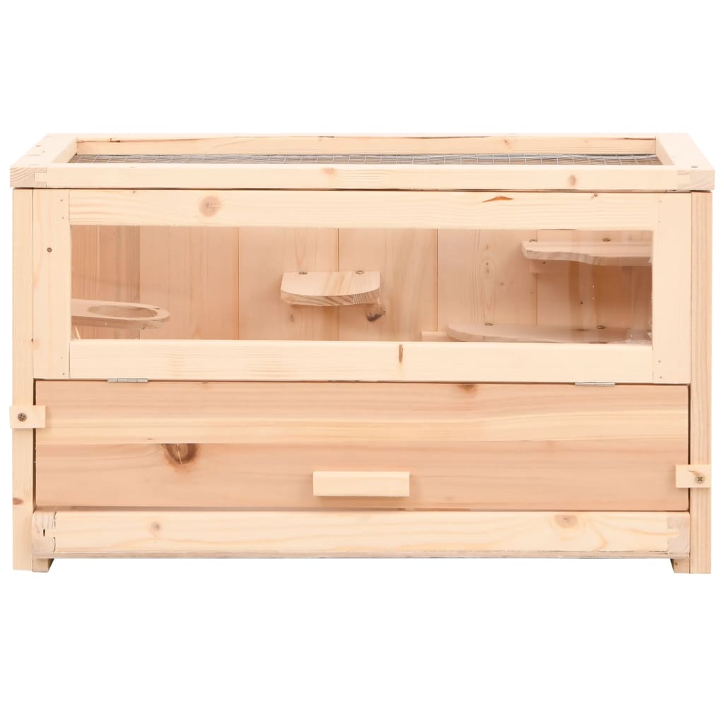 NNEVL Hamster Cage 60x30x35 cm Solid Wood Fir