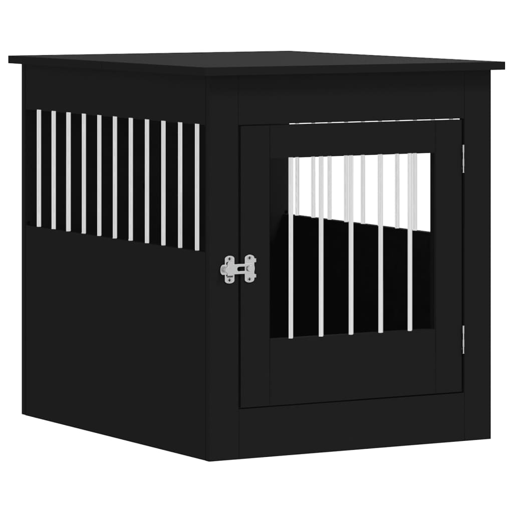 NNEVL Dog Crate Furniture Black 64.5x80x71 cm Engineered Wood