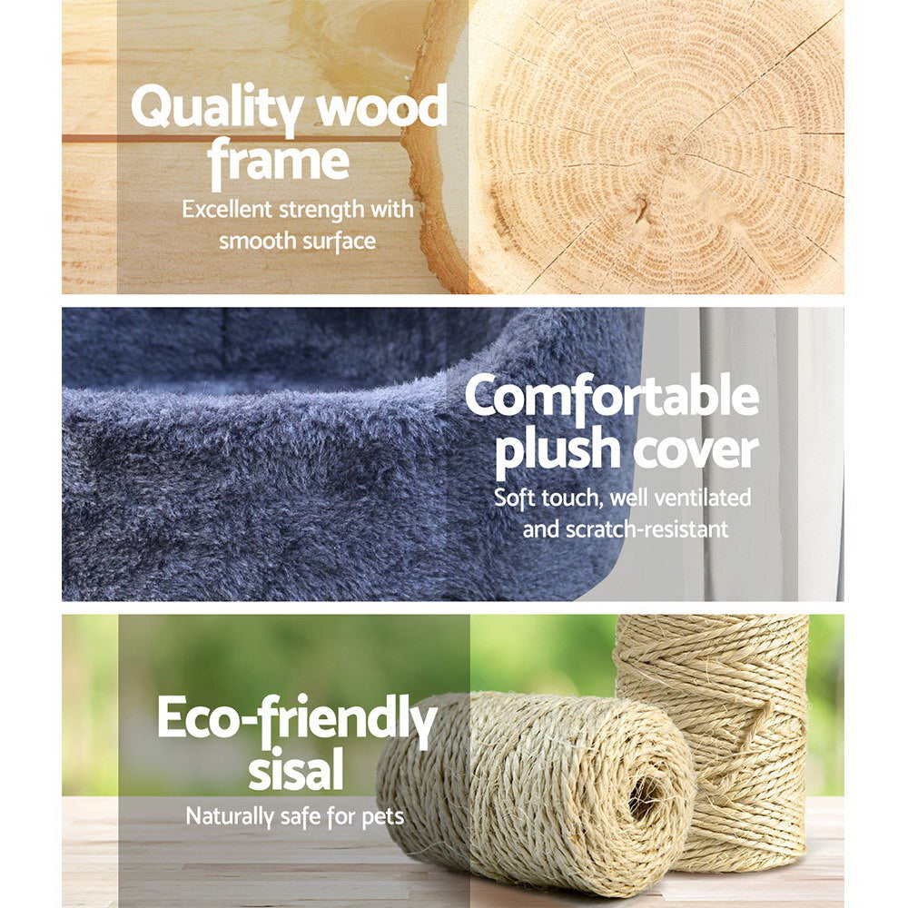 NNEDSZ Cat Tree 126cm Trees Scratching Post Scratcher Tower Condo House Furniture Wood