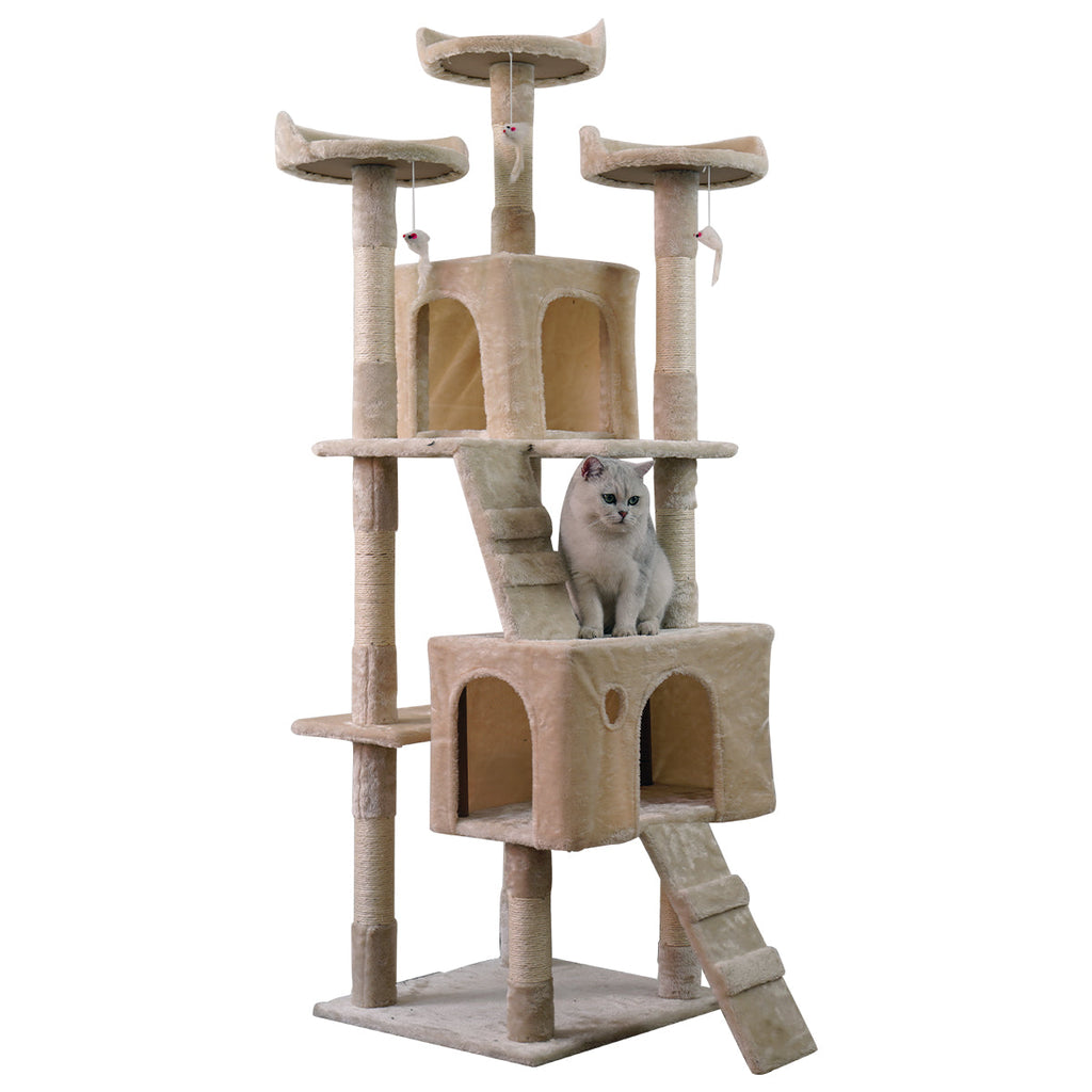 NNEDPE 170cm Cat Tree Scratching Post - Beige