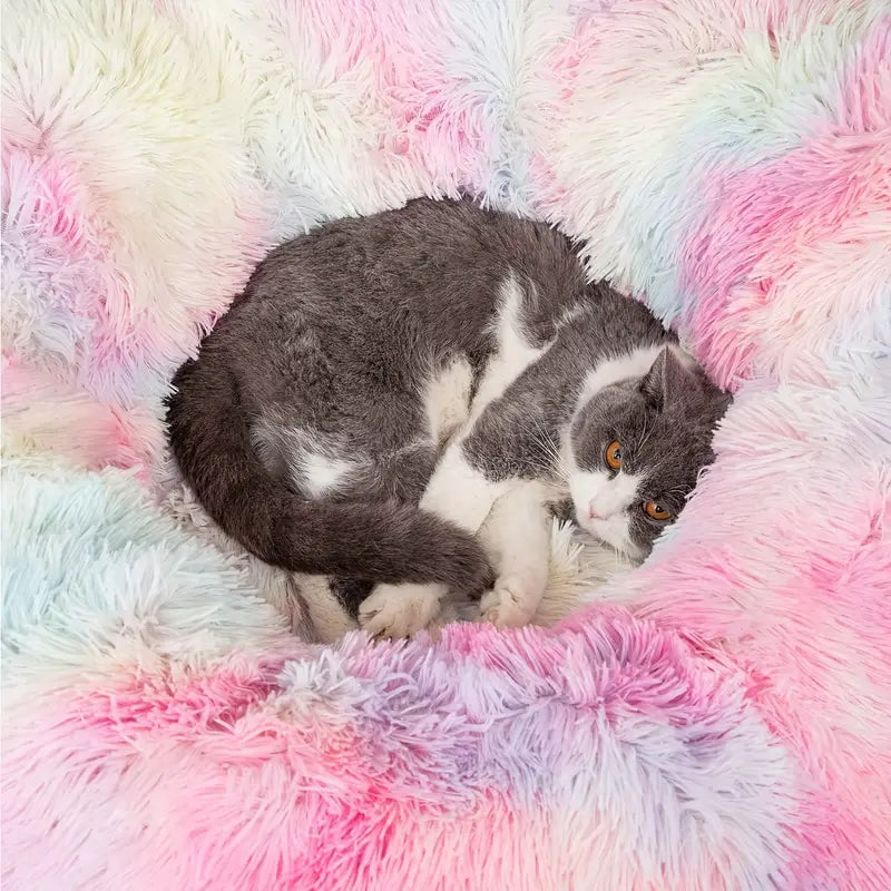 NNETM Cozy Plush Cat Tunnel Nest with Hanging Ball Toy - Perfect Kitten Hideaway